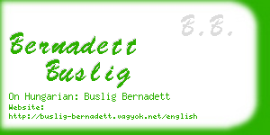 bernadett buslig business card